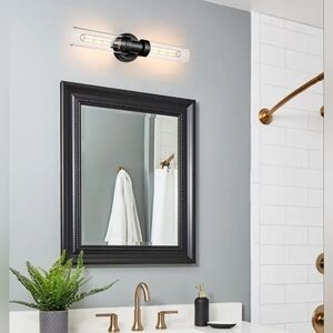 Farmhouse Black Wall Sconce 2-Light, NIB